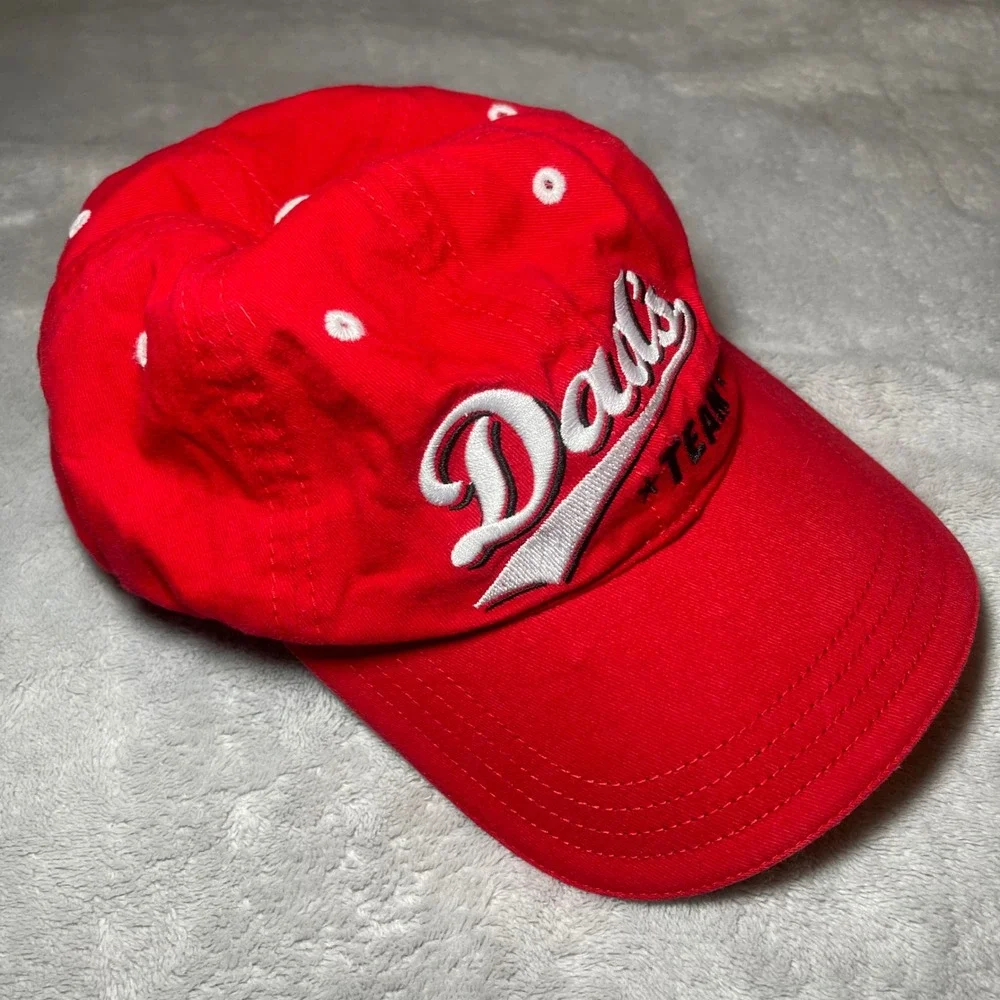 Sherry Resortwear Dads Team Baseball Hat Red‎ Cotton Adjustable Strapback Cap